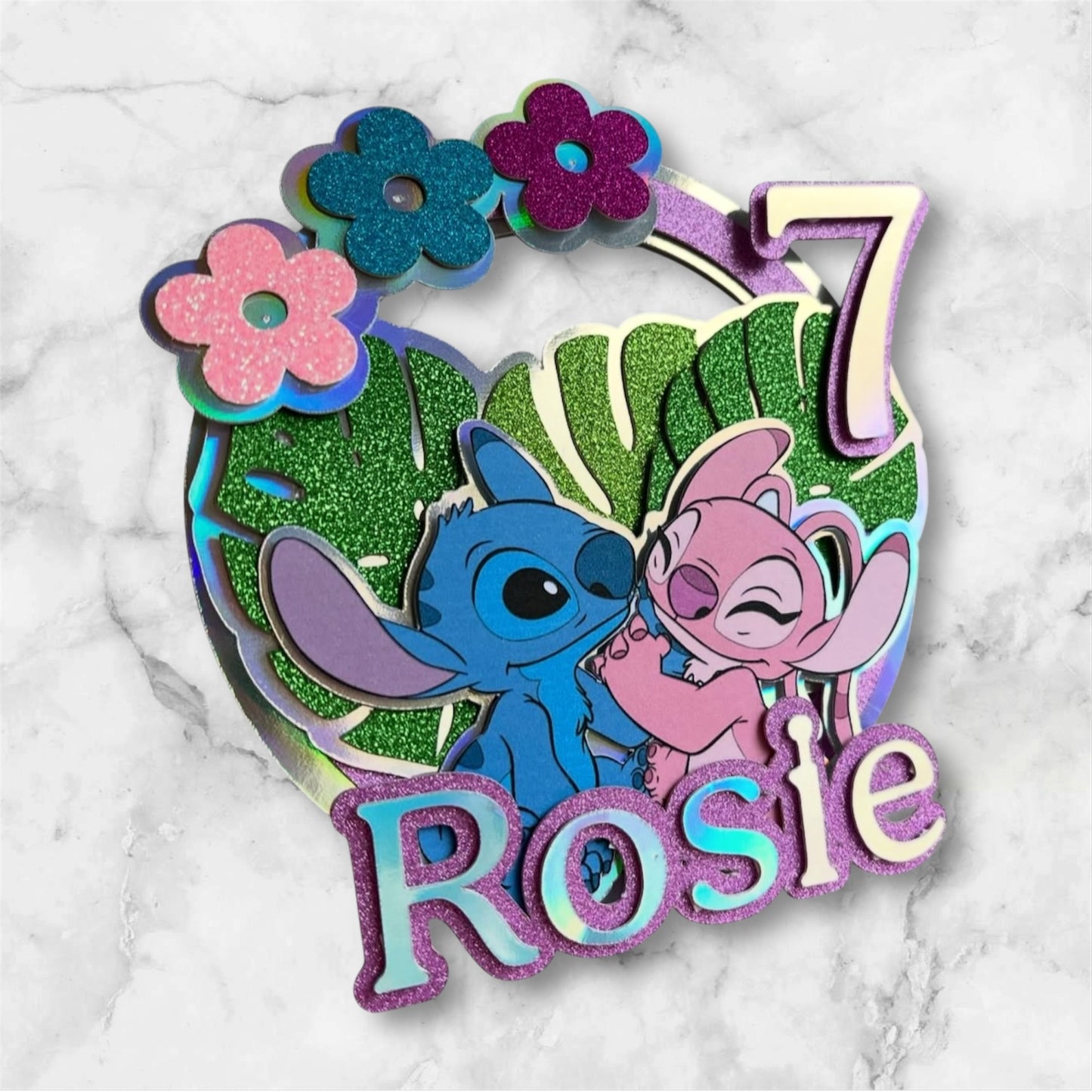 Stitch themed personalised 3D cake topper