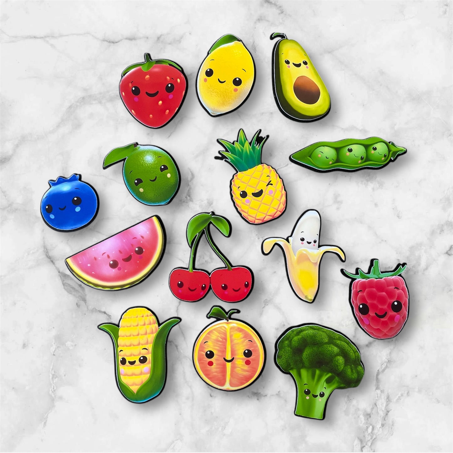 Dancing fruit and vegetables cake charms - name age