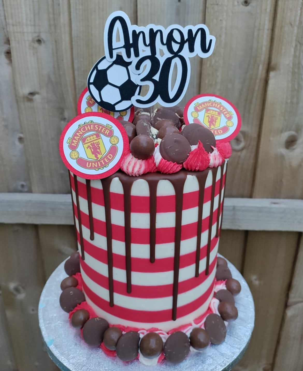Football cake topper with team charms personalised bespoke