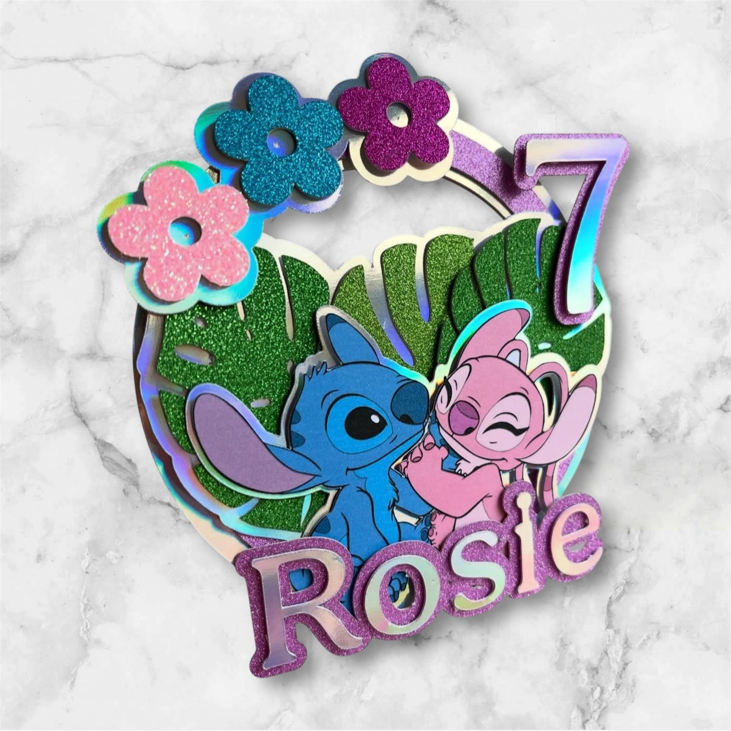 Stitch themed personalised 3D cake topper
