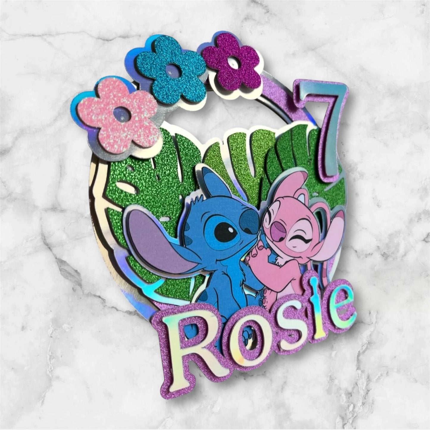 Stitch themed personalised 3D cake topper